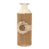 Bottle with Hessian / Lace (16x5cm)