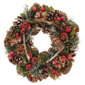 White/Green/Red Xmas Wreath (30cm)