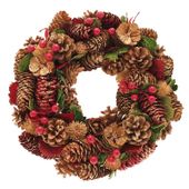 Natural/Red/Green Xmas Wreath (36cm)