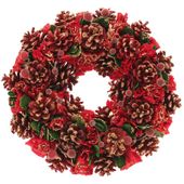 Gold/Red/Green Xmas Wreath (36cm)
