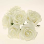 Georgia Foam Rose - Bridal Ivory (5.5cm) x6 stems