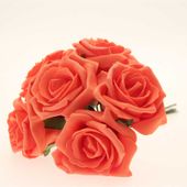 Georgia Foam Rose - Orange (7cm) 6 stems