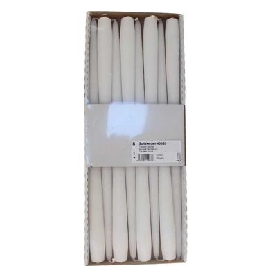 Taper Candle White Pk8 (400x25)