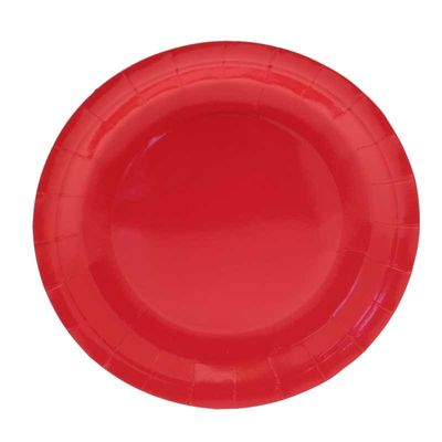 Red Paper Plates Round - 9 inch (x8)  