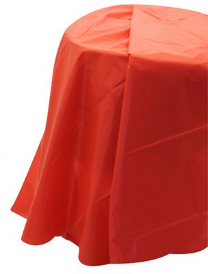 Red Round Plastic Table Cover (84 inch)  