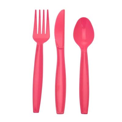 Hot Pink Assorted Cutlery (Knife, Fork, Spoon) (x18) 