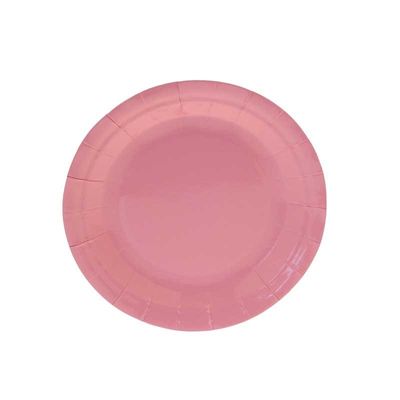 Pale Pink Paper Plates Round - 7 inch (x8) 