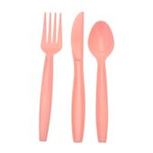 Pale Pink Assorted Cutlery (Knife, Fork, Spoon) (x18) 