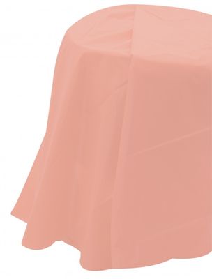 Pale Pink Round Plastic Table Cover (84 inch) 