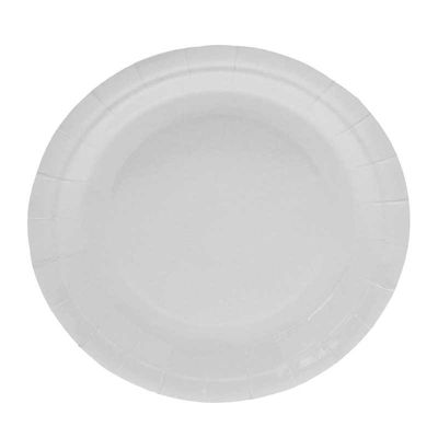 White Paper Plates Round - 9 inch (x8)  