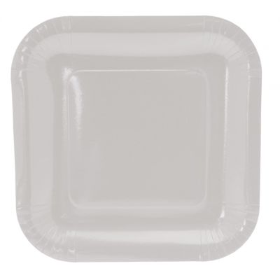 White Paper Plates Square - 9 inch (x8)  