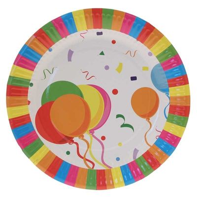 Balloons Paper Plates Round - 9 inch (x8) 