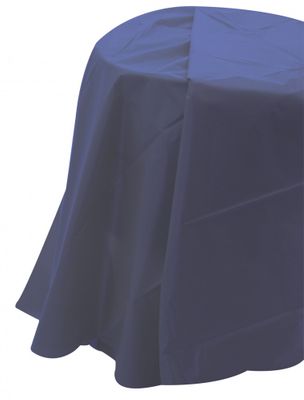 Dark Blue Round Plastic Table Cover (84 inch) 