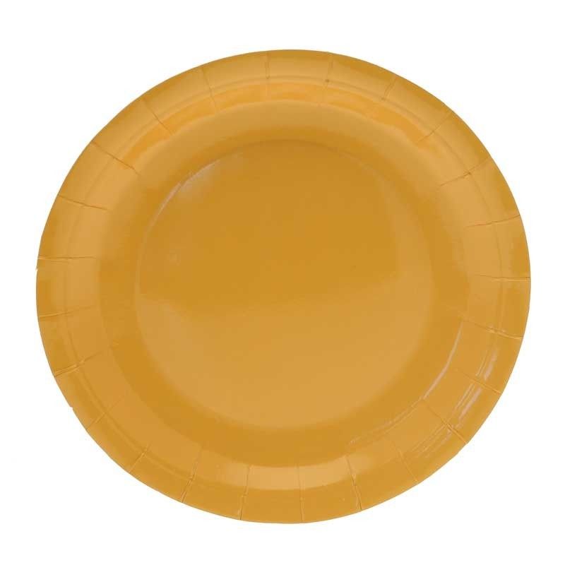 Yellow Paper Plates Round 9 inch (x8) APAC