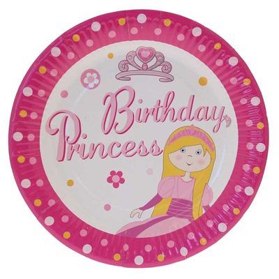 Princess Party Paper Plates Round - 9 inch (x8)  