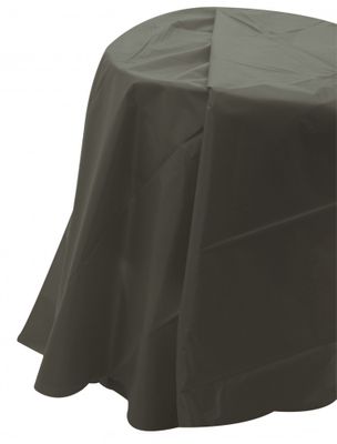 Black Round Plastic Table Cover (84 inch)  