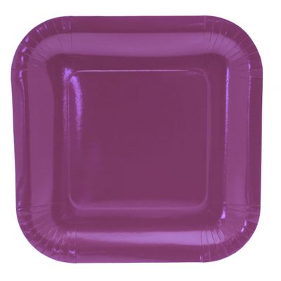 Purple Paper Plates Square - 9 inch (x8)  