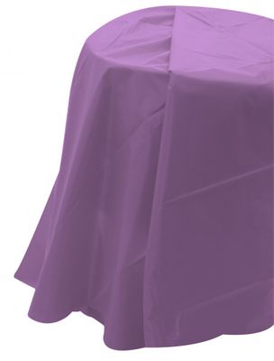 Purple Round Plastic Table Cover (84 inch)  