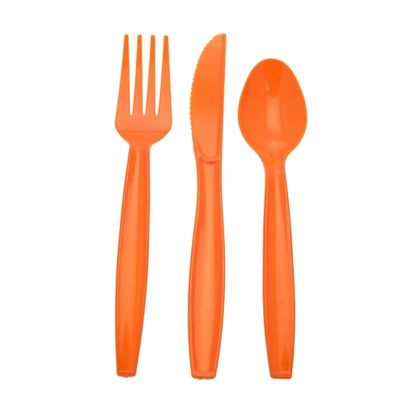 Orange Assorted Cutlery (Knife, Fork, Spoon) (x18)  