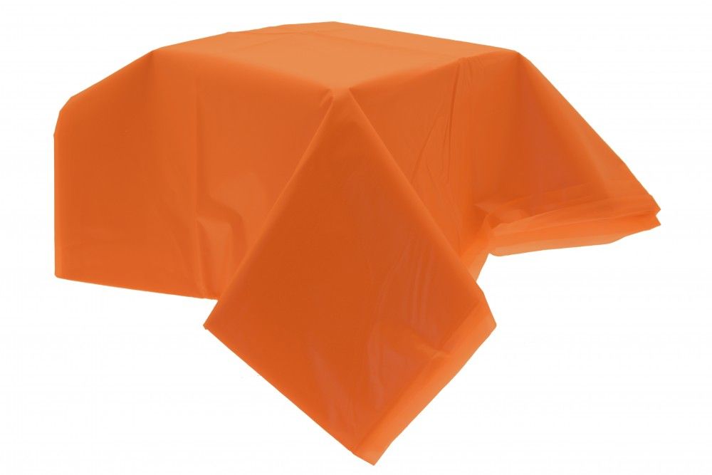 Orange Plastic Table Cover (54 x 104 inch) APAC