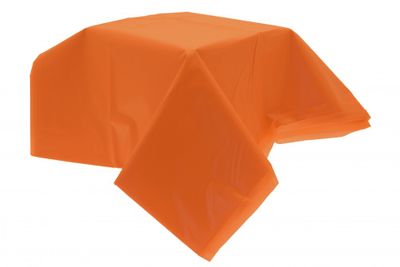 Orange Plastic Table Cover (54 x 104 inch) 