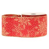 Christmas Tree Satin Red / Gold (63mm x 10yds)