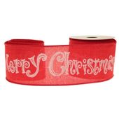 Merry Christmas Cotton Red / White (63mm x 10yds)