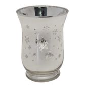 Silver Glass Candle Holder  (11x15cm)