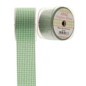 Dark Green Small Gingham Check Ribbon (38mm x 20m)