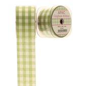 Lime Large Gingham Check Ribbon (38mm x 20m)