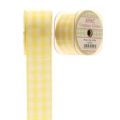 Yellow Large Gingham Check Ribbon (38mm x 20m)