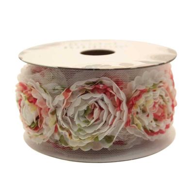 Rose Ribbon with Flower - Mixed Colour (40mm x 2m)