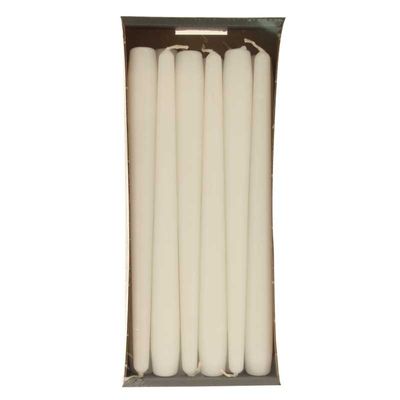 Taper Candles White Pack 12 (250x23mm)