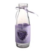 Glass Bottle W/Fabric/Lace/Lavender (H20cm)