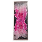 Feather Butterfly - Shades Pink 7cm (Pk12)