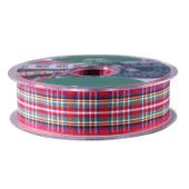 Red/Yellow/Green/Blue  Satin Tartan Ribbon (25mm x 20m)