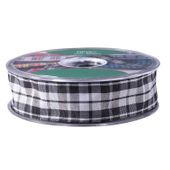 Higland Grey Satin Tartan Ribbon (25mm x 20m)