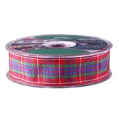 Red Fraser Satin Tartan Ribbon (25mm x 20m)