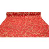 Gold Glitter Swirls on Red Roll (36cm x 5yds)