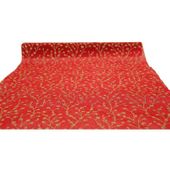 Gold Glitter Berries on Red Roll (36cm x 5yds)