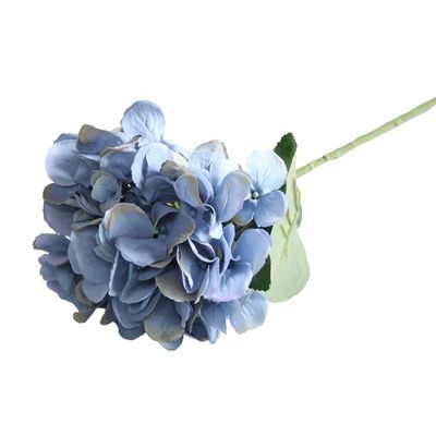 Single Hydrangea with 3 Leaves Grey (26 inch)