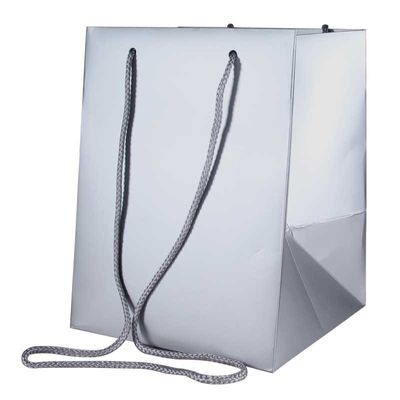 Metallic Silver Hand Tie Bag (19x25cm)