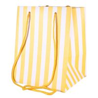 Yellow Candy Stripe Hand Tied Bag (19x25cm)