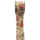 Red Rose Frayed Ribbon  (50mm x 10yds)