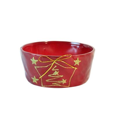 Red Christmas Tree Bowl (19x19x8cm) 