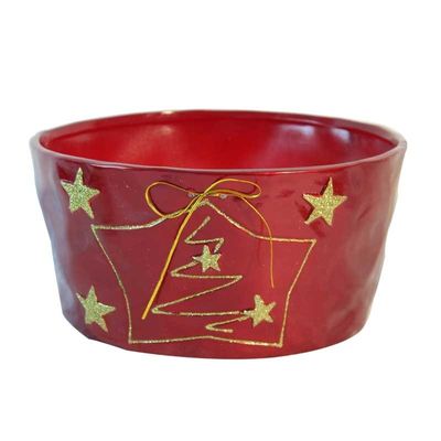 Red Christmas Tree Bowl (25x25x12cm) 