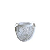 Glass Candle Holder with Rope Handle (11cm)