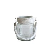 Glass Candle Holder with Rope Handle (14.5cm)