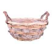 Round Woven Bark Basket with Ears (22cmx10cm)