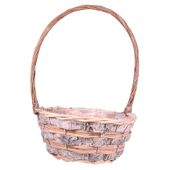 Round Bark Basket with Handle (26cmx12cm)